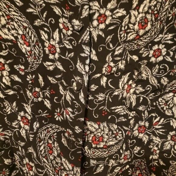 Vintage Componix Womens Sz 8 Black White Floral Short Sleeve Blouse - Picture 3 of 8